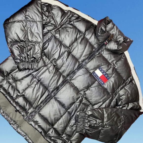 Tommy Hilfiger Down Filled Puffer Jacket Quilted Coat Size Large